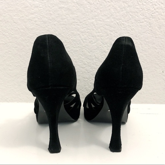 Fergie Suede Strappy Mary Jane Pumps in Black, Size 10 EXCELLENT! - Picture 6 of 14